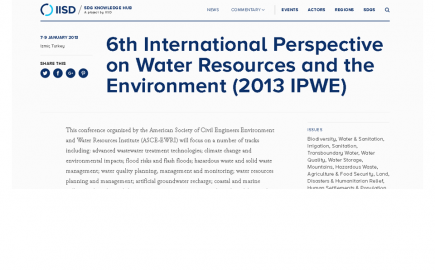 ۶th International Perspective on Water Resources the Environment